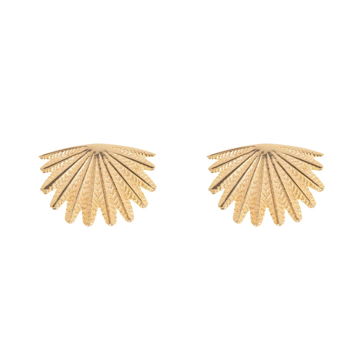 Boh Runga Mini Fan Tail Studs Gold Plate